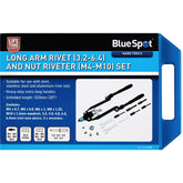 BlueSpot Long Arm Rivet 3.2-6.4 Threaded Nut Riveter M4-M10 Setting Gun Tool Set